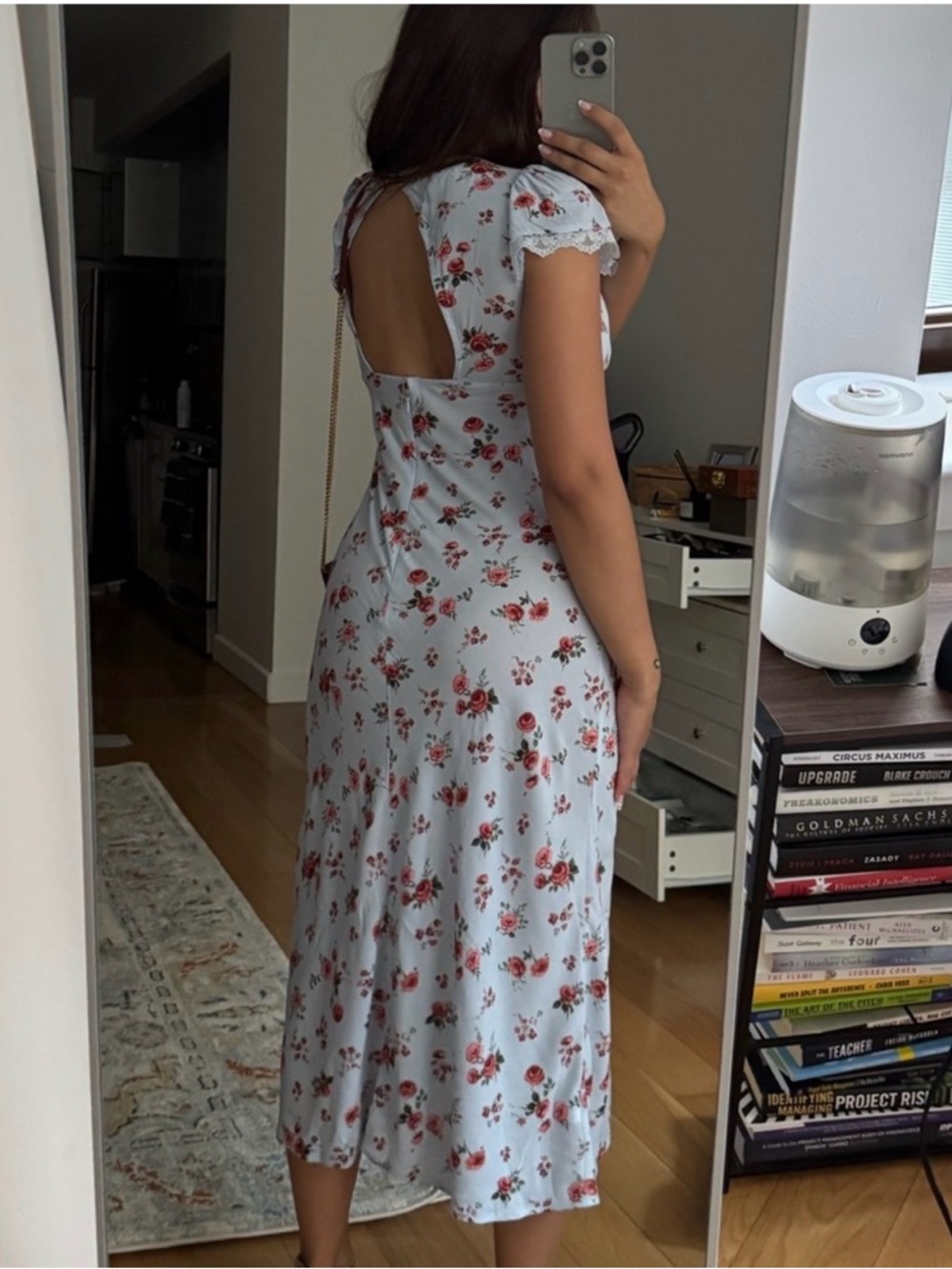 wild fable White Midi Dress with Red Rose Print - Picture 2 of 9